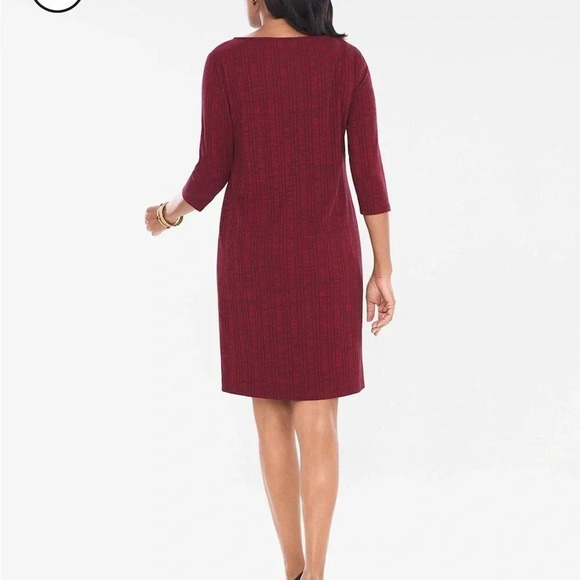 Chico’s Red Heathered Ribbed Dress Size XXL - Picture 7 of 7